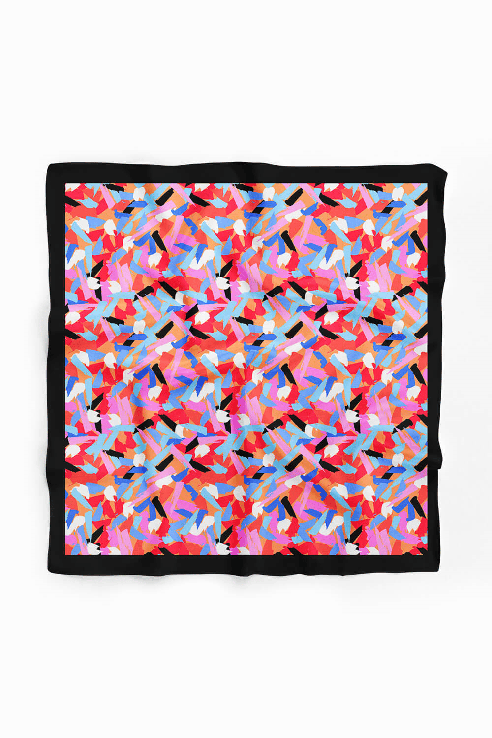 B39 Kadın Çok Renkli Fırça Efekli Desenli 50x50 Bandana HYL DG0758-22