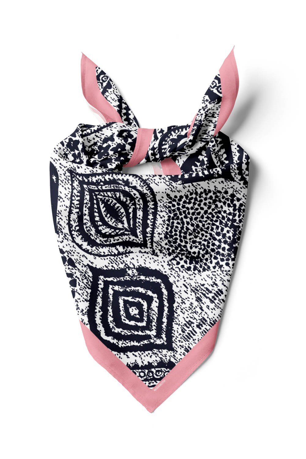 Violla D101 Kadın Etnik Desenli Bandana 50x50 Siyah DG0177-22