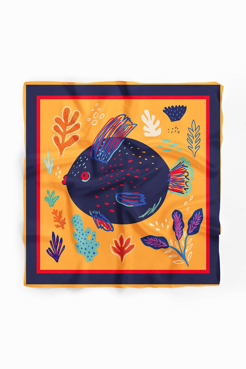 B58 Violla Balık Desenli Bandana