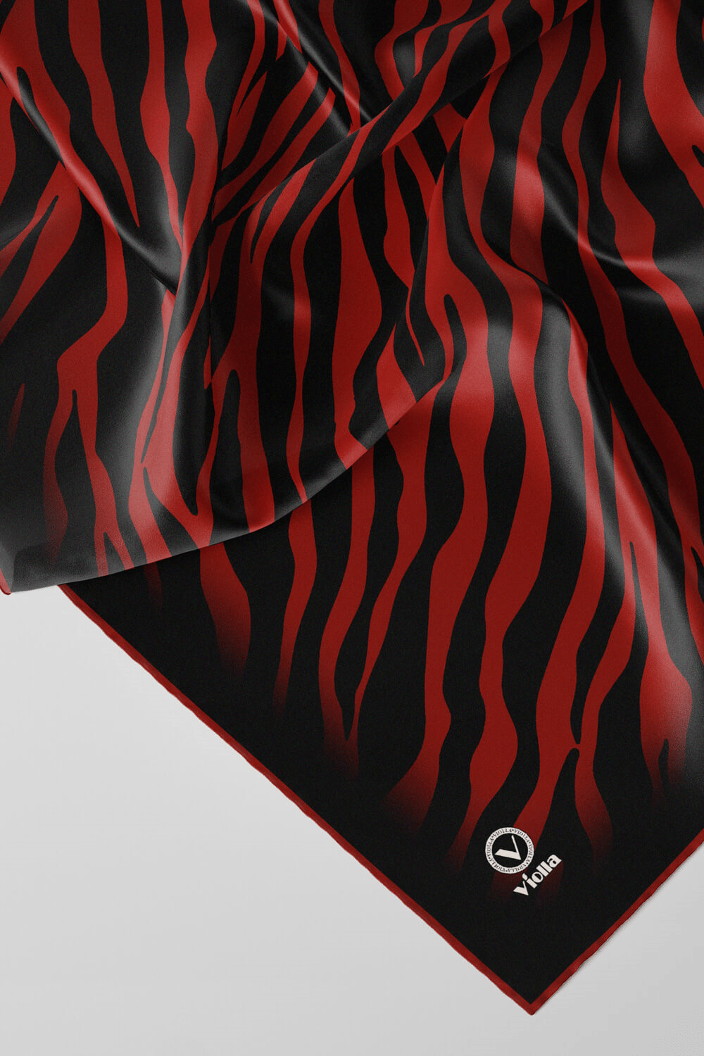 Twill Zebra Desenli Bordo Renkli 90x90 Eşarp (İpek İçermez) Dikim Şekli : El Dikişi