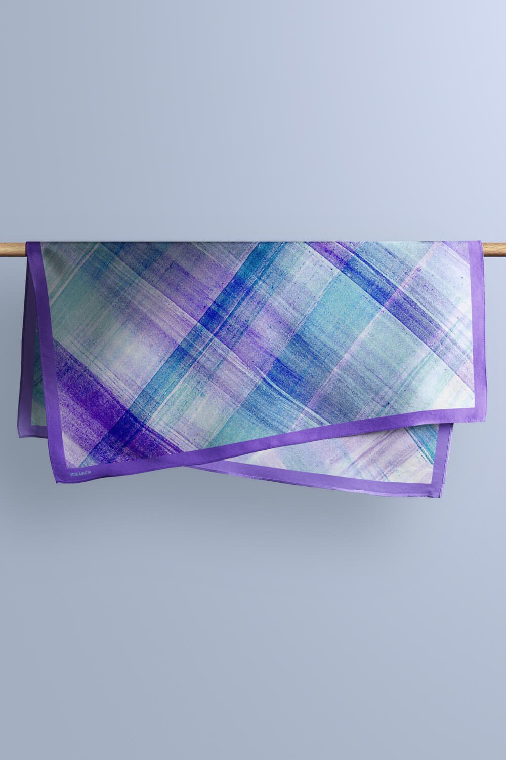 Violla D47 Kadın Egzotik Desenli Bandana 50x50 Mavi DG0279-22