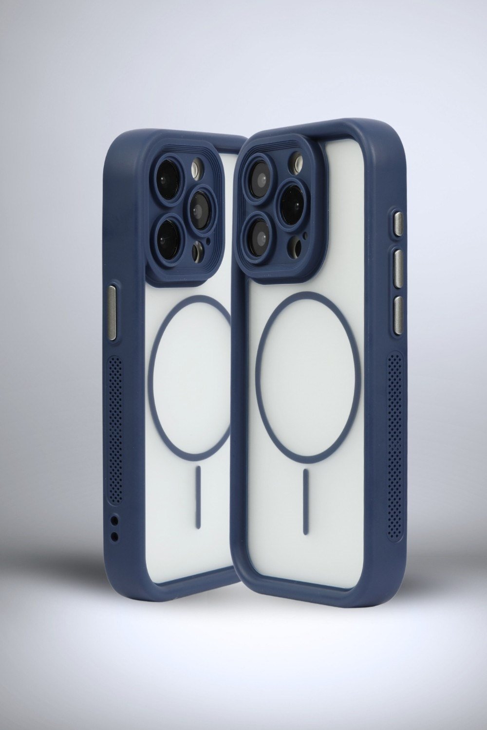 iPhone 15 Pro Kılıf – Kamera Korumalı – MagSafe Uyumlu – Lacivert Renk – Mat Silikon Telefon Kılıfı
