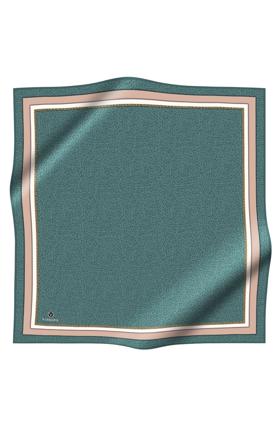 % 57 İPEK % 43 VİSKON Twill İpek Leopar Desenli Petrol Yeşili Renkli 90x90 Eşarp Dikim Şekli : El Dikişi
