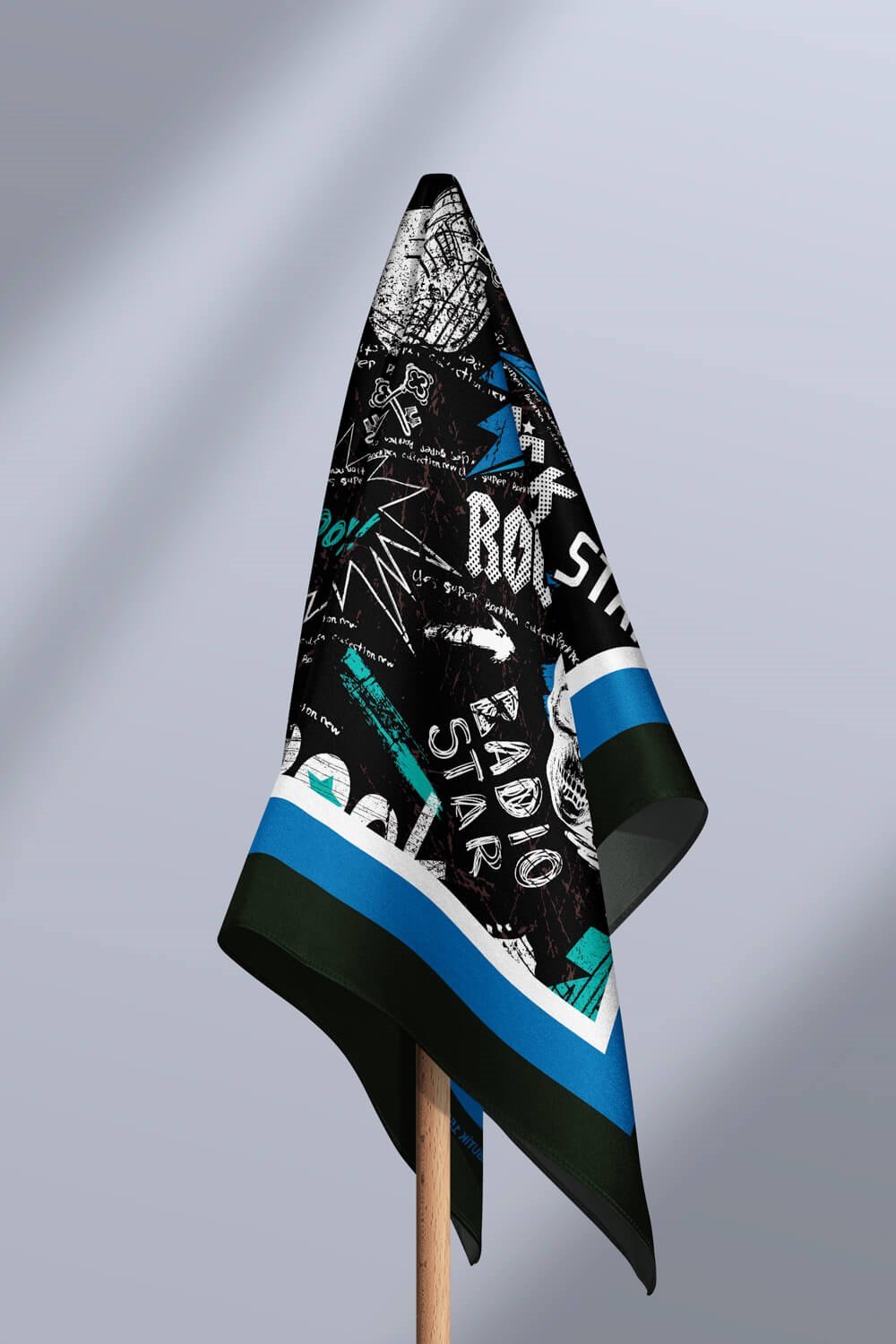Violla H29 Kadın Yes Rock Desenli 50x50 Bandana HYL DG01565-22
