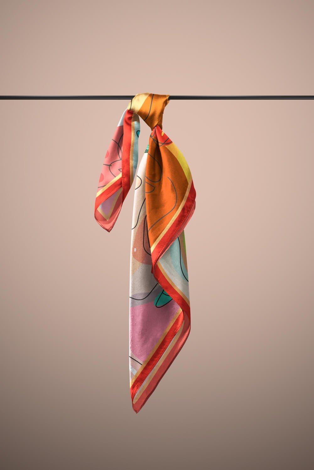 Z85 Violla Silüet Desenli Bandana