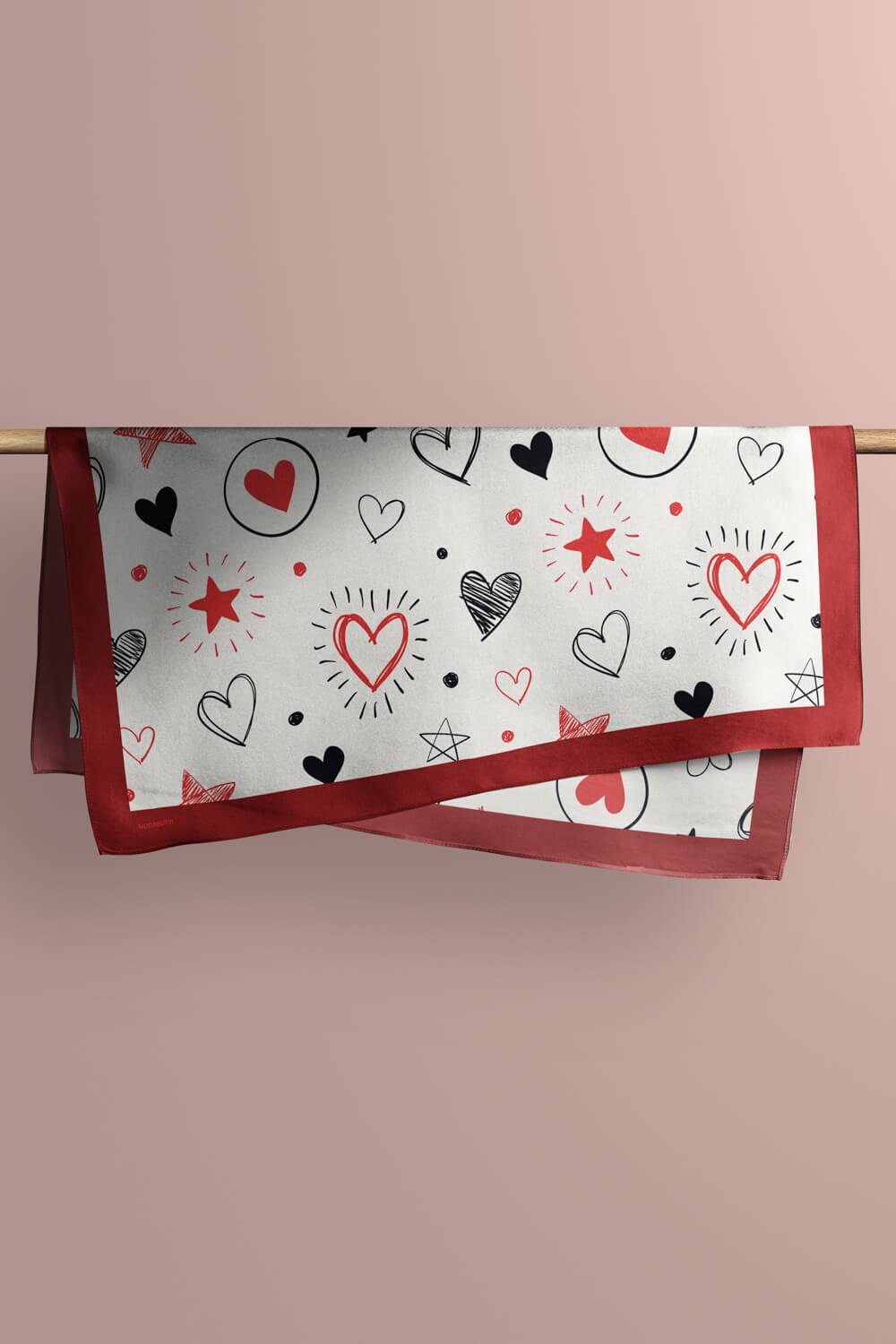 Violla F54 Kadın Kalp Desenli Bandana 50x50 DG0459-22