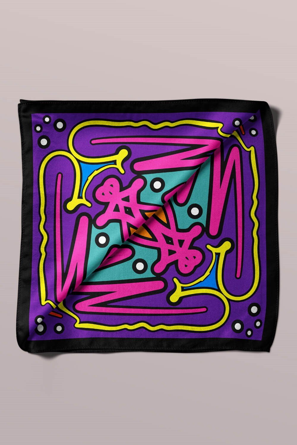 A35 Violla Geometrik Desenli Bandana