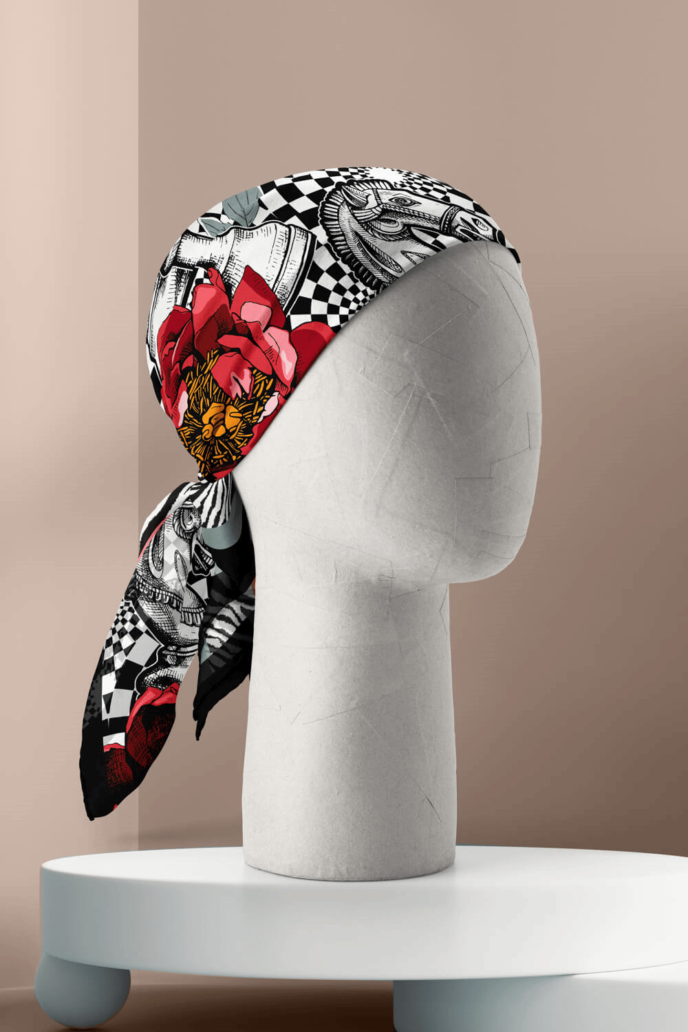 C76 CHECK HORSE  TASARIMLI BANDANA DG12082