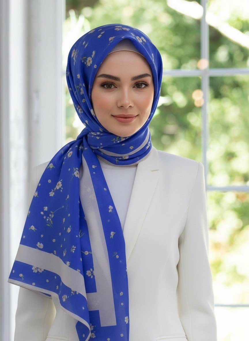 %100 Saf İpek Şal İnce Saten Vual Dokuma Fresh 90x210 Şal