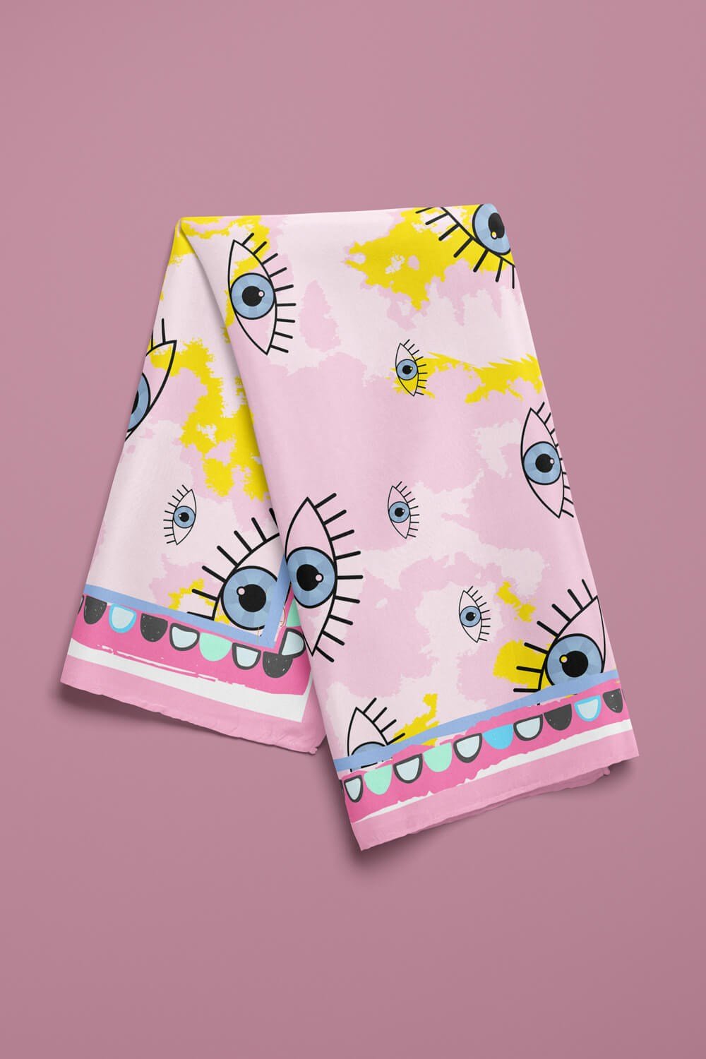 Violla V59 EYES PİNK BATİK TASARIM BANDANA