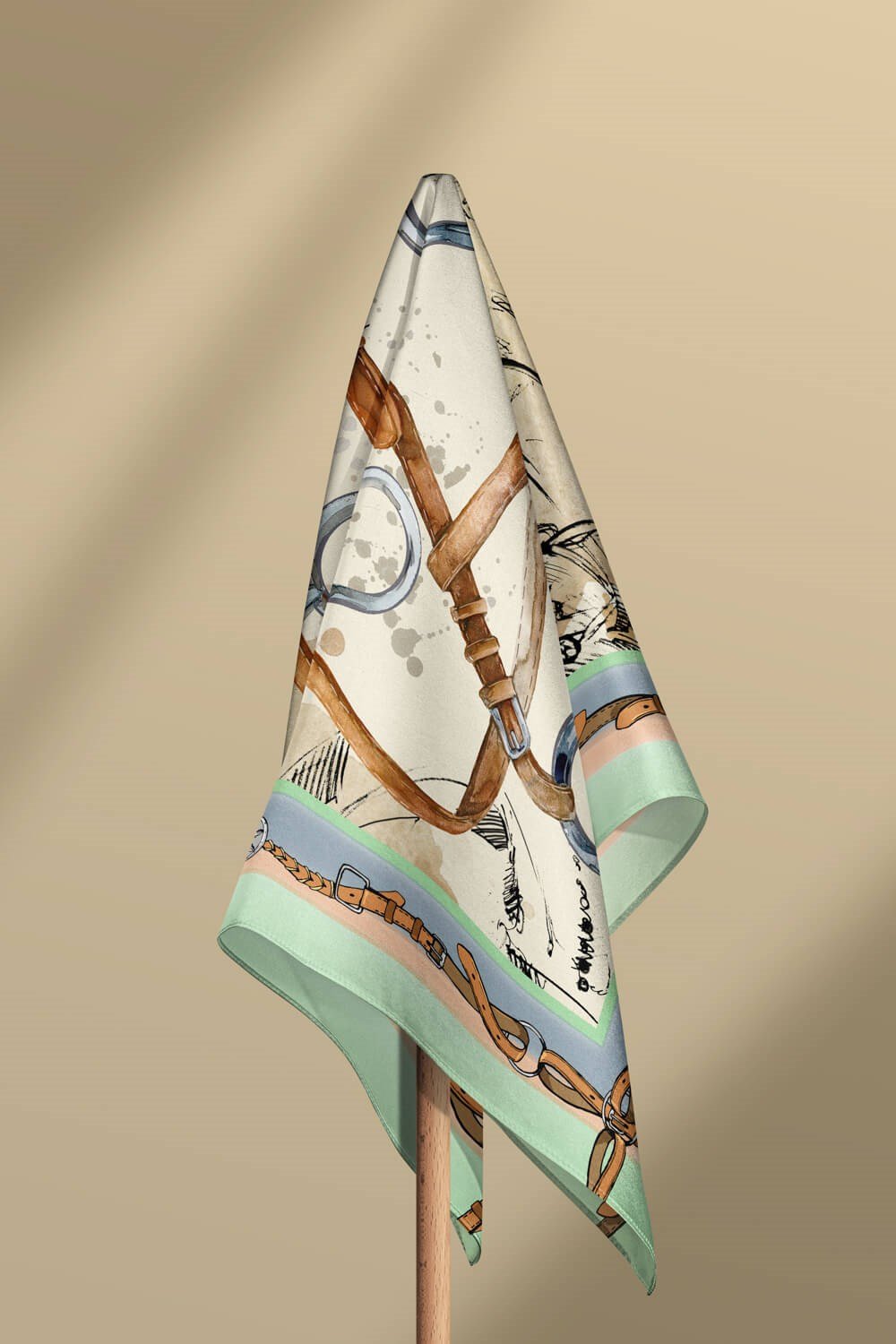 Violla E98 HORSE WATERCOLOR VINTAGE TASARIM BANDANA