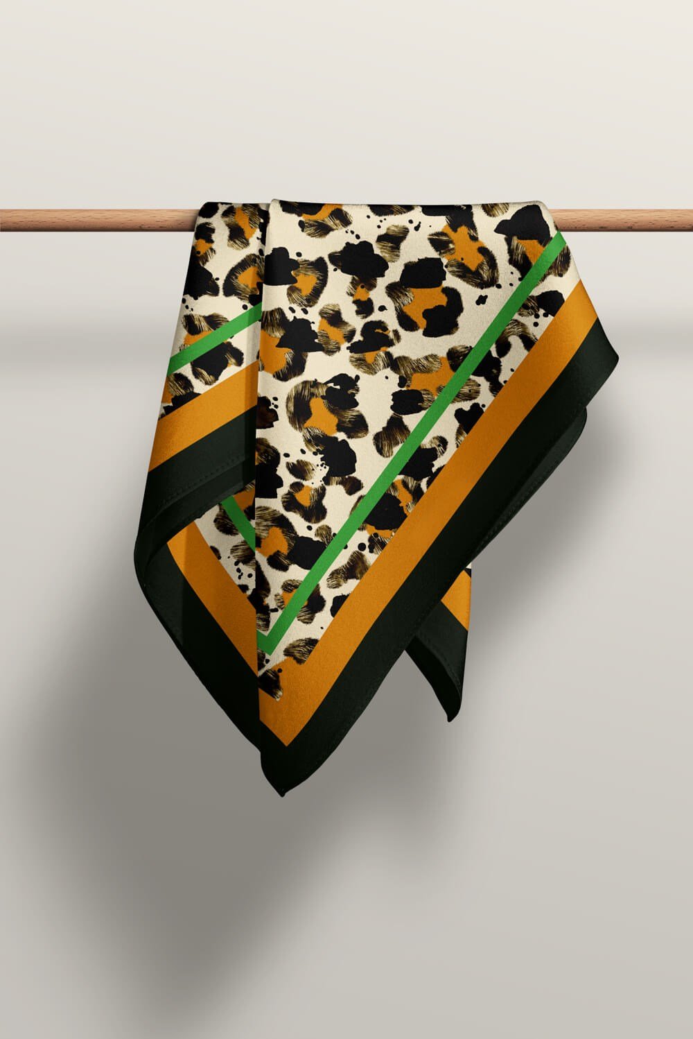 Violla F19 Kadın Kahve Suluboya Desenli 50x50 Bandana
