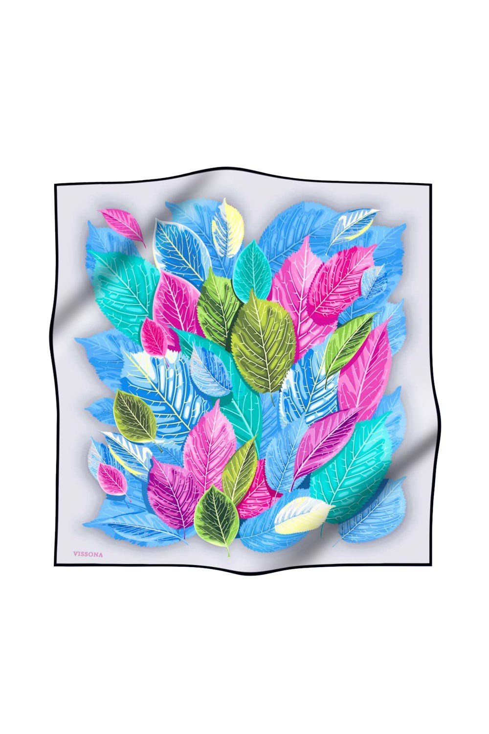 %100 İpek Kadın Desenli Bandana 80x80