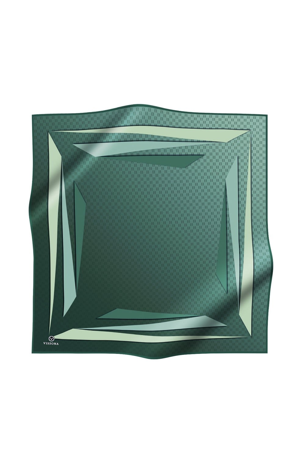 %100 Twill İpek Degrade Desenli Petrol Yeşili - Mint Yeşili Renkli 90x90 Eşarp Dikim Şekli : El Dikişi