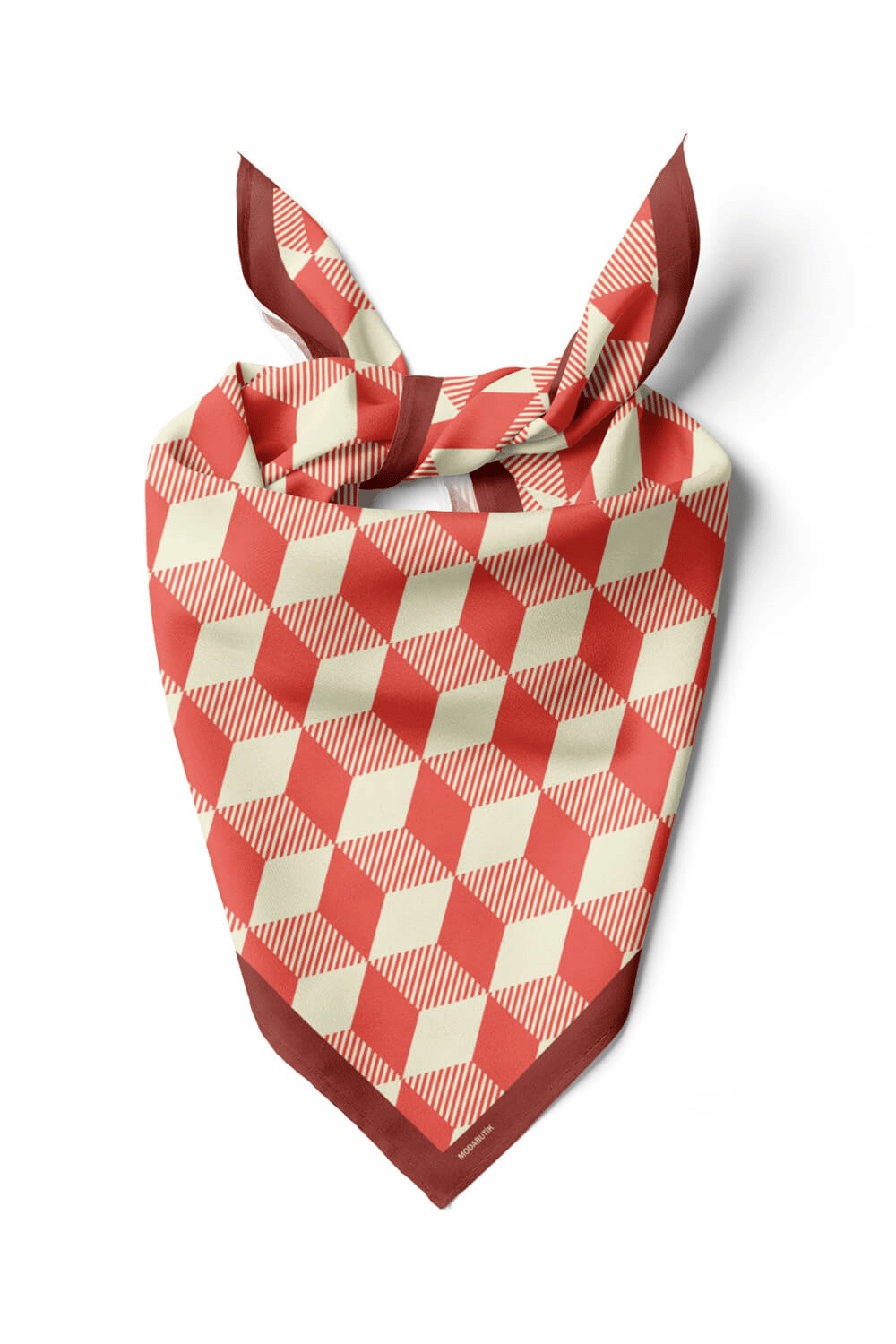 V44 Kadın Geometric Desenli Bandana 50x50 DG0123-22
