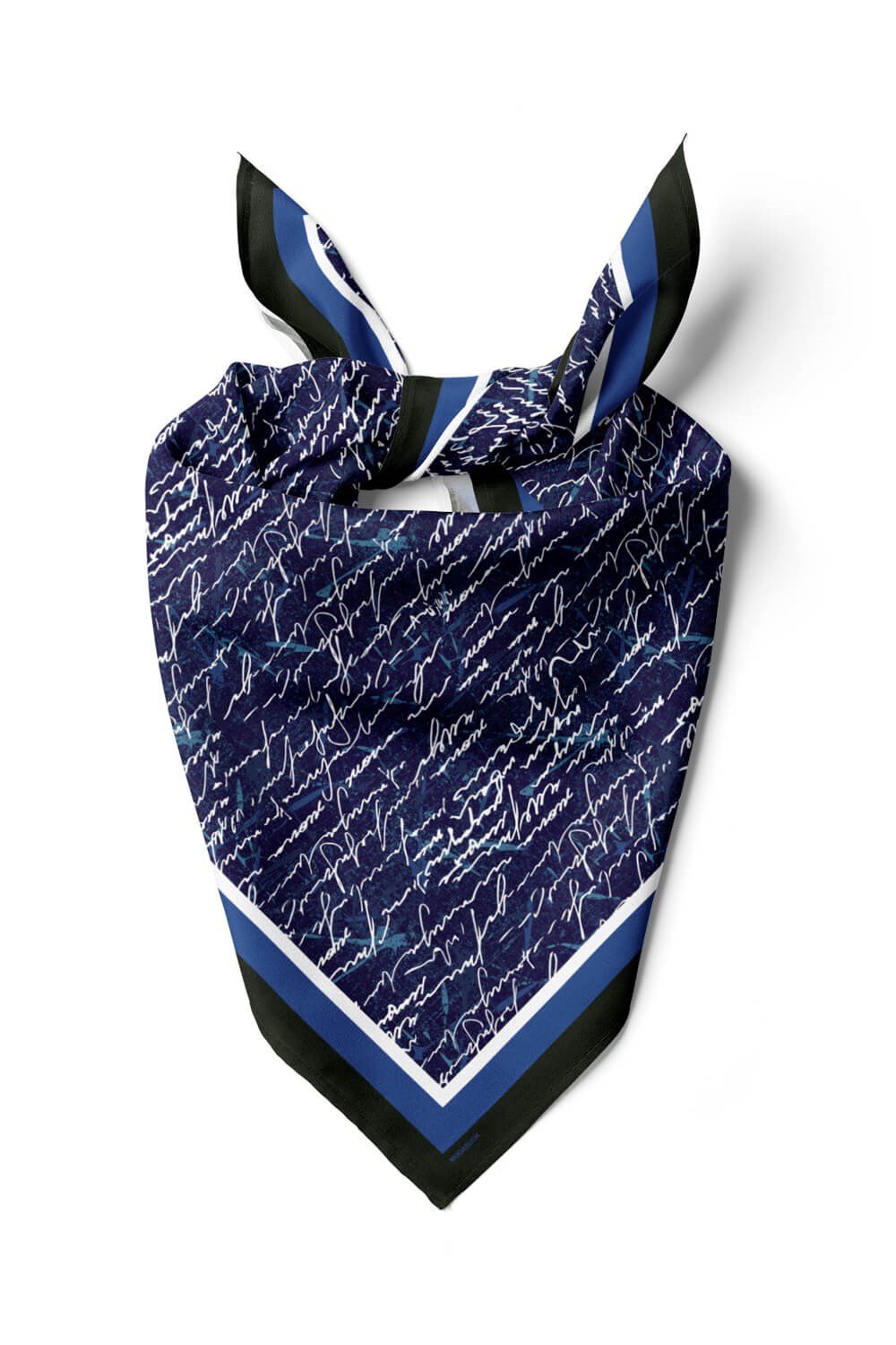 Violla H25 Kadın Mavi Not Desenli 50x50 Bandana