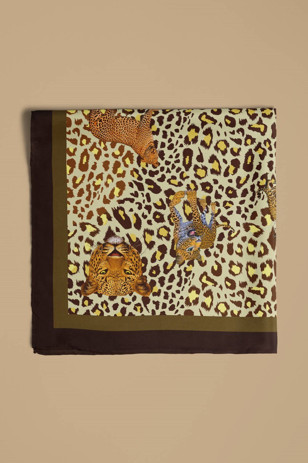 Violla D58 Kadın Kaplan Desenli 50x50 Bandana HYL DG01288-22