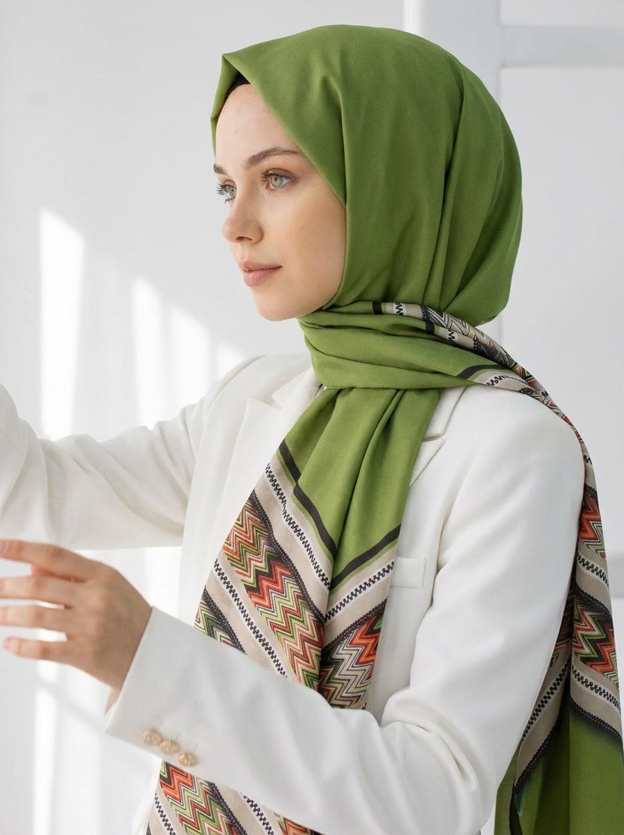 %100 Saf İpek Şal İnce Saten Vual Dokuma 90x210 Şal