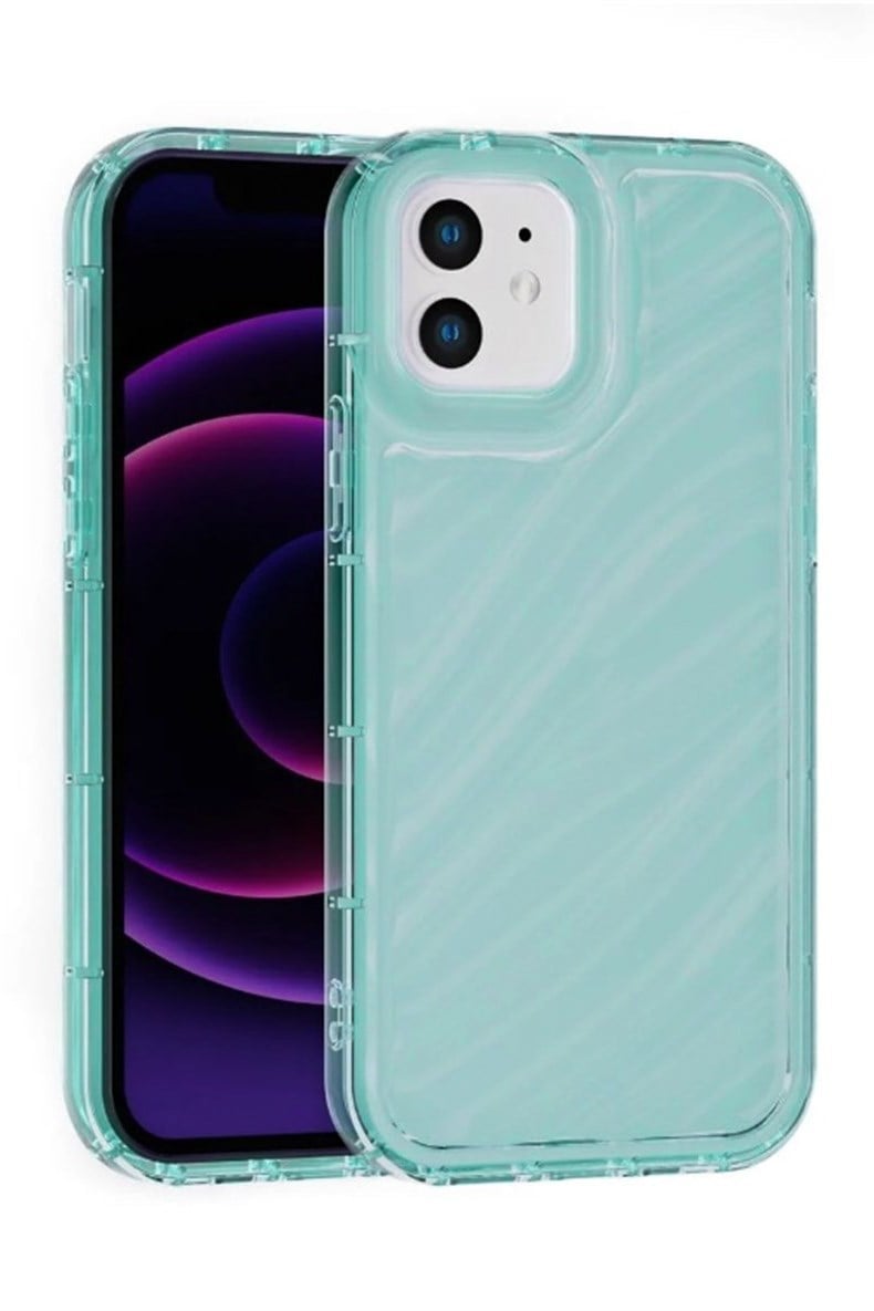 iPhone 11 Kılıf – Kabartmalı Parlak Desenli Darbe Emici Silikon Telefon Kılıfı