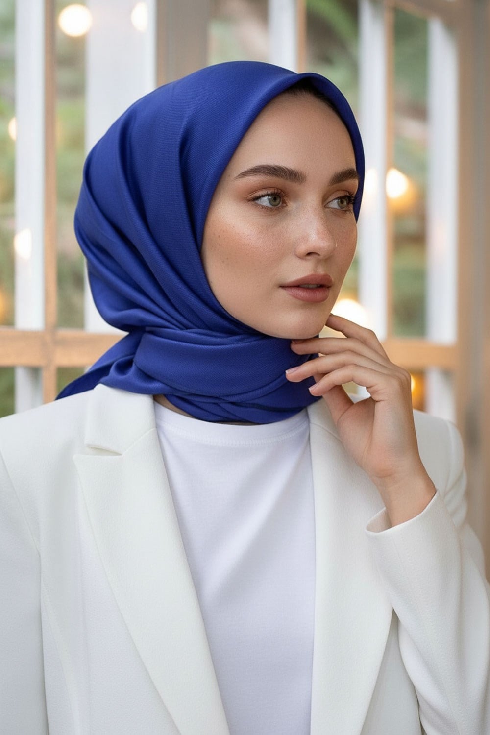 %100 Twill İpek Düz Parliement Mavisi Renkli Daha Tok Exclusive Serisi 90x90 Eşarp Dikim Şekli : El Dikişi