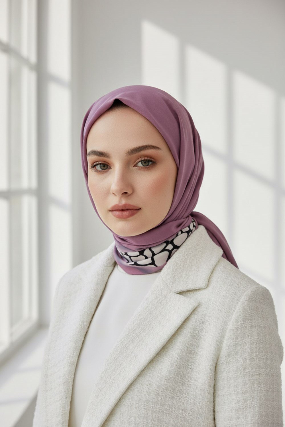 KREP DESENLİ GÜL KURUSU - SİYAH RENKLİ 75X195 KIRIŞMAZ ŞAL