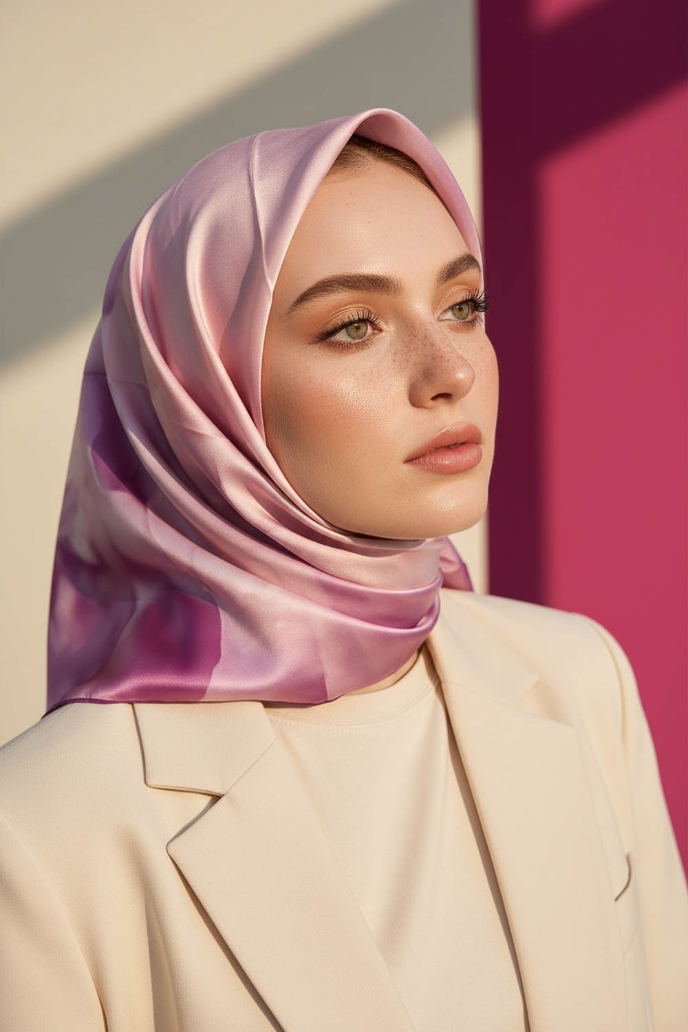 Rayon Büyük Çiçek Desenli Mürdüm Renkli 90x90 Eşarp (İpek İçermez) Kenar Dikiş Şekli El Dikişli