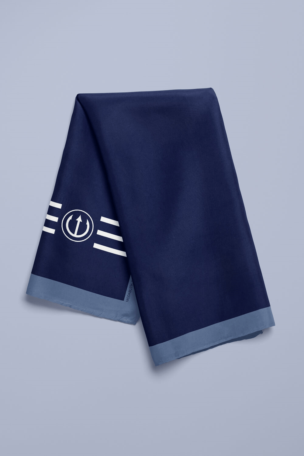 G51 Kadın Beyaz Mavi Marinover Desenli 50x50 Bandana