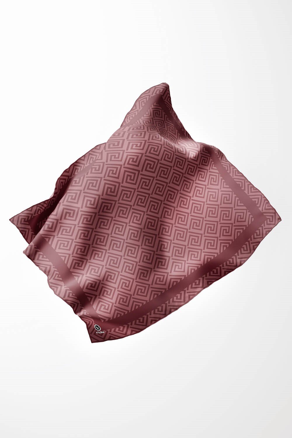 Twill Minimalist Desenli Gül Kurusu Renkli 90x90 Eşarp (İpek İçermez) Kenar Dikiş Şekli El Dikişli