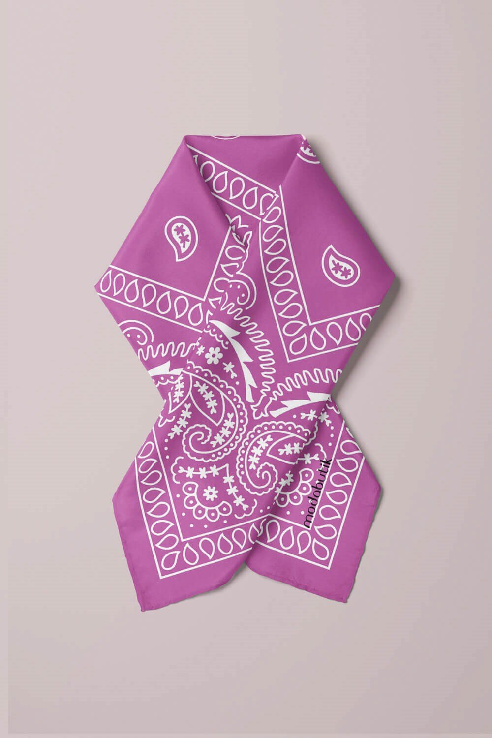 D81 Violla Şal Desenli Bandana