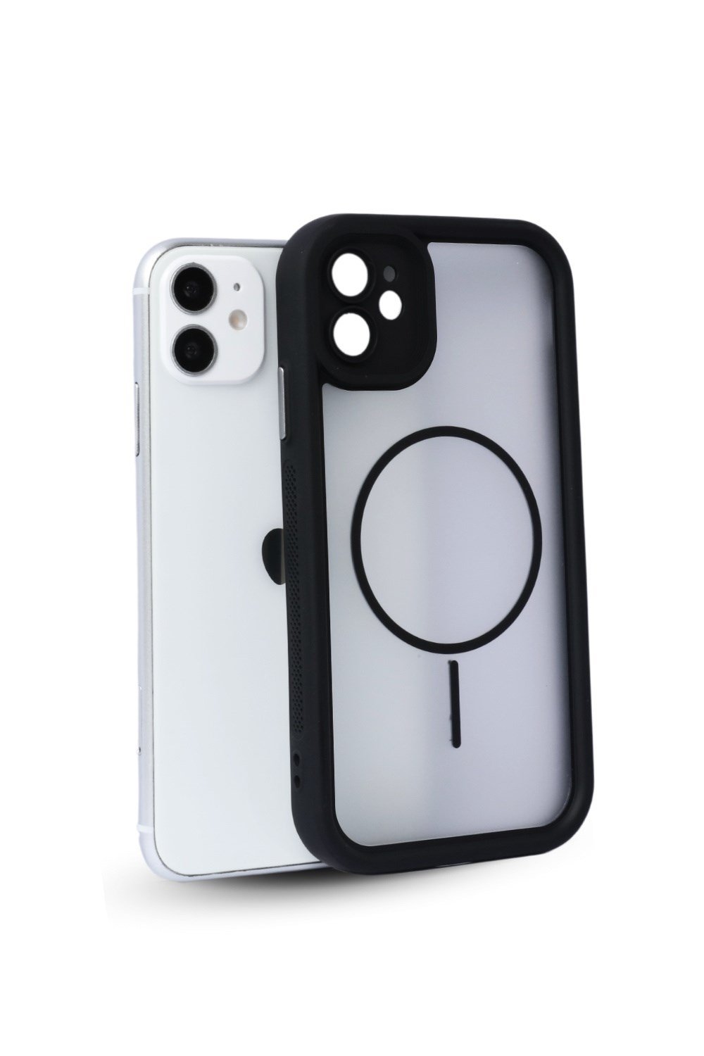 iPhone 11 Kılıf – Kamera Korumalı – MagSafe Uyumlu – Siyah Renk – Mat Silikon Telefon Kılıfı