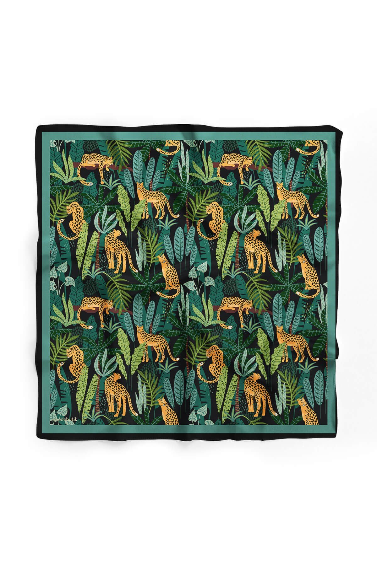 Violla Tropik Leopar Desenli Bandana A1