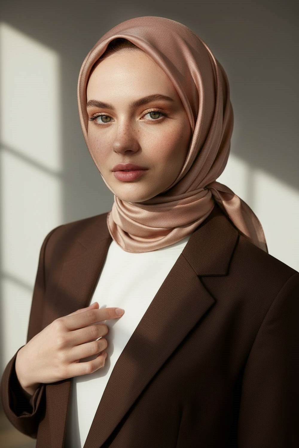 %100 Twill İpek Düz Soğan Kabuğu Renkli Daha Tok Exclusive Serisi 90x90 Eşarp Dikim Şekli : El Dikişi