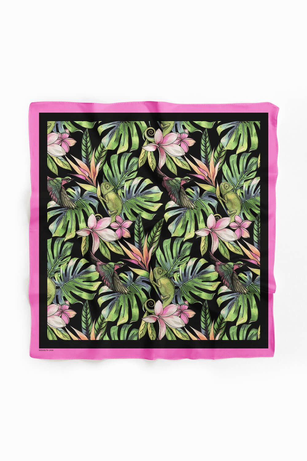 H32 Kadın Yeşil Yaprak Desenli 50x50 Bandana DG01408-22