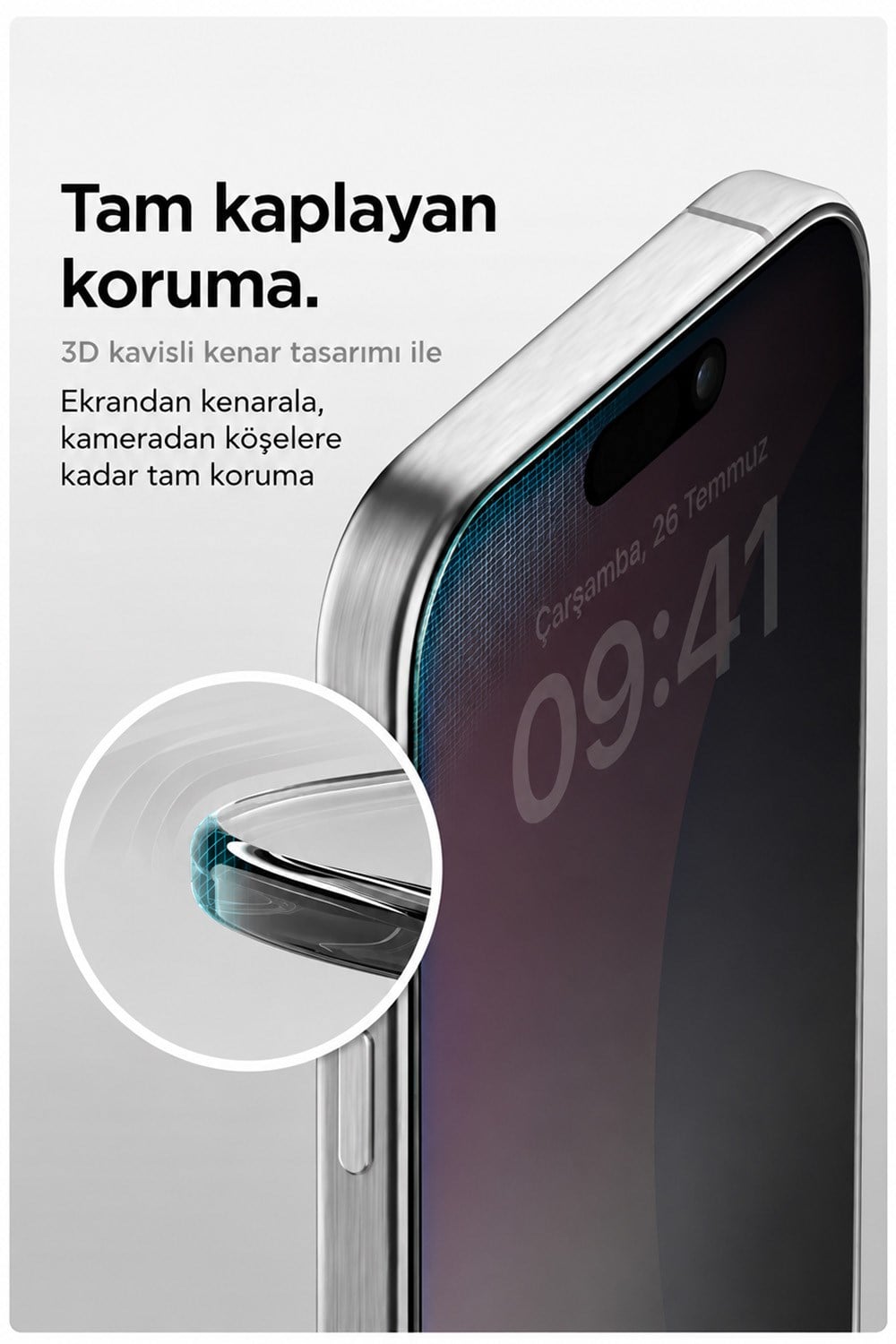 İPhone 16 Plus Hayalet Ekran Koruyucu % 100 Cam (Temperli)  Kolay Kurulum Aparatlı