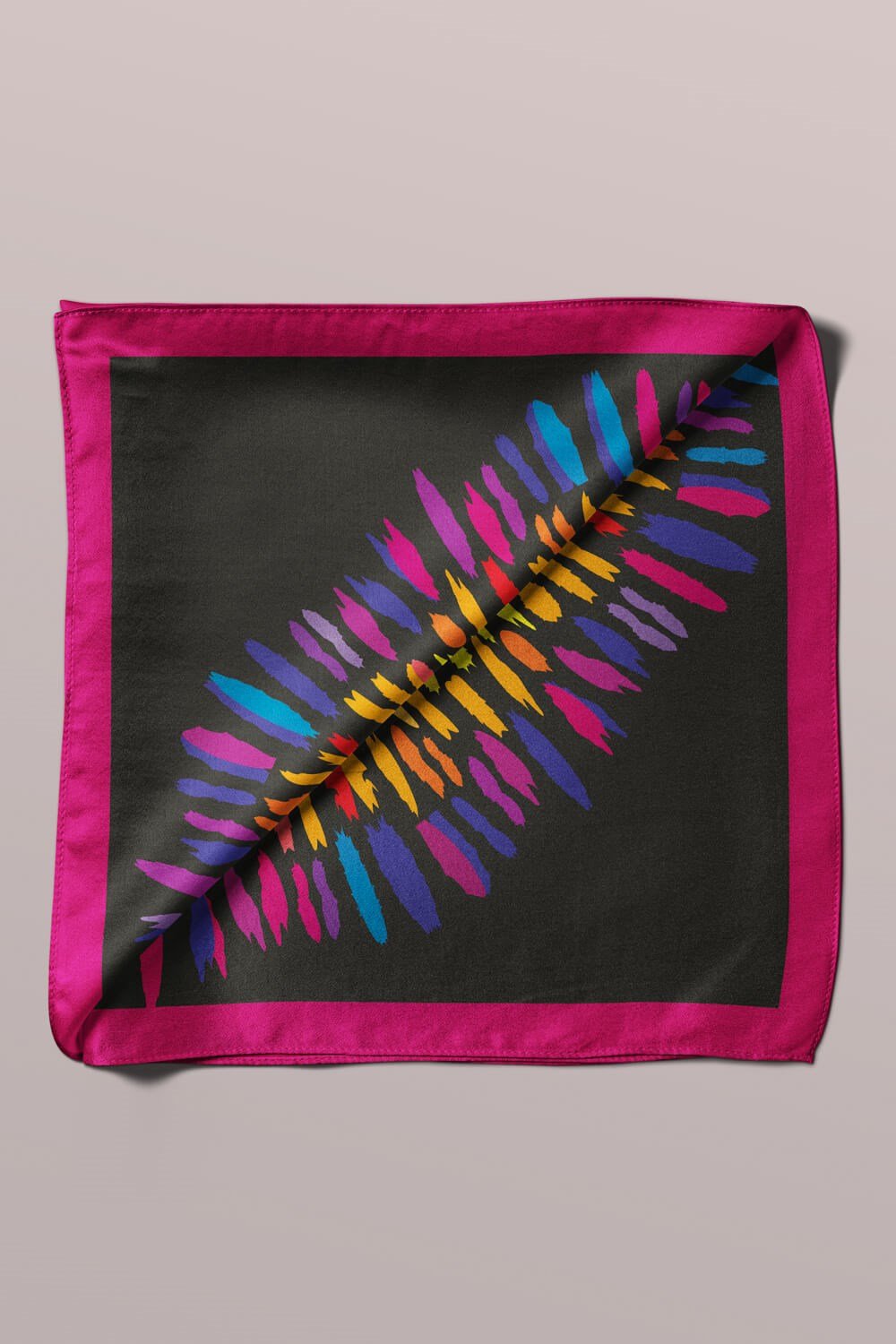 Violla Y67 Kadın Yıldız Desenli Bandana 50x50 Yeşil Mavi DG0345-22