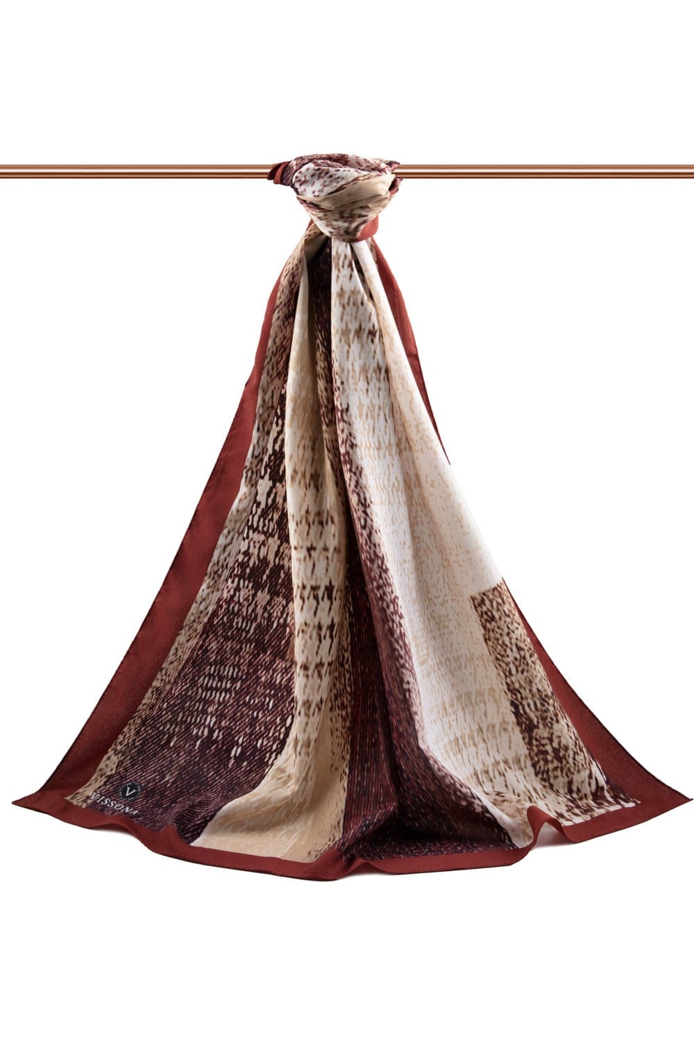 KREP KAZAYAĞI DESENLİ BORDO RENKLİ 75X195 KIRIŞMAZ ŞAL