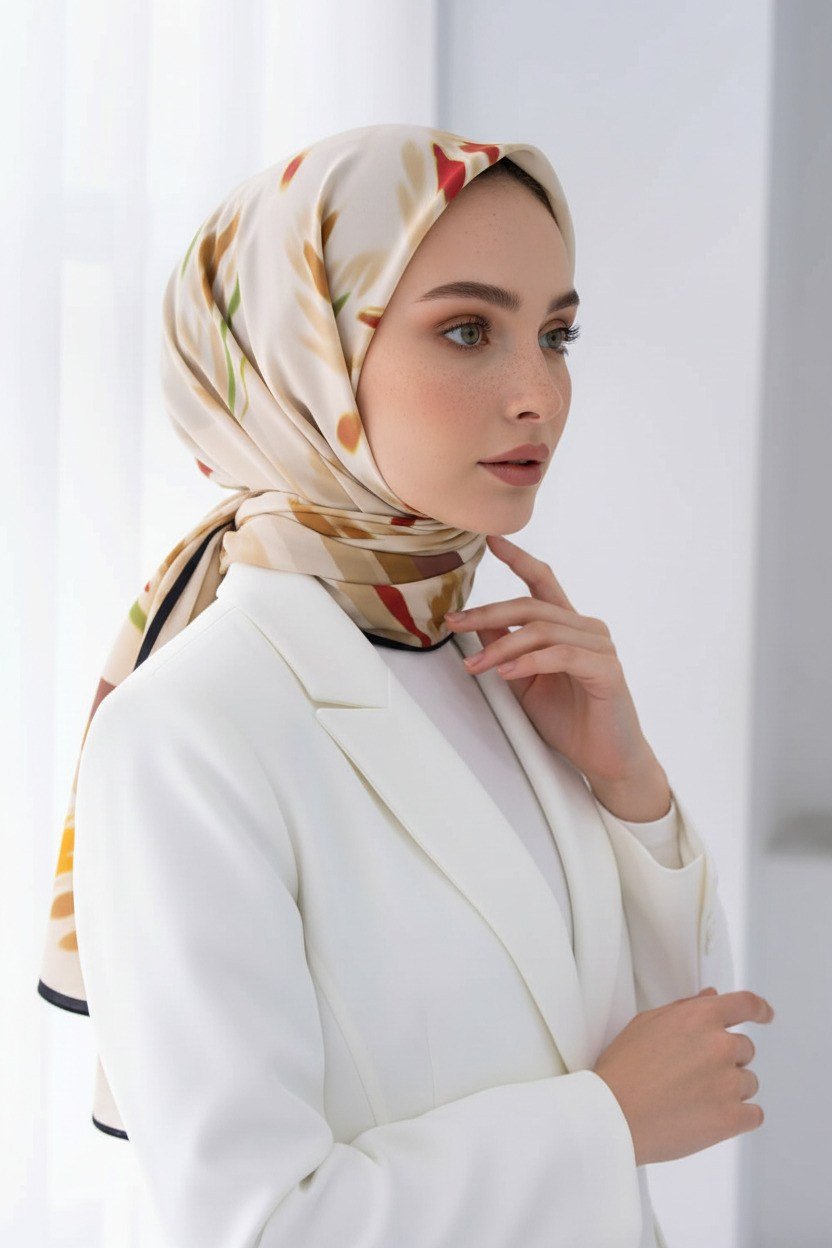 KREP LALE DESENLİ KIRMIZI RENKLİ 75X195 KIRIŞMAZ ŞAL