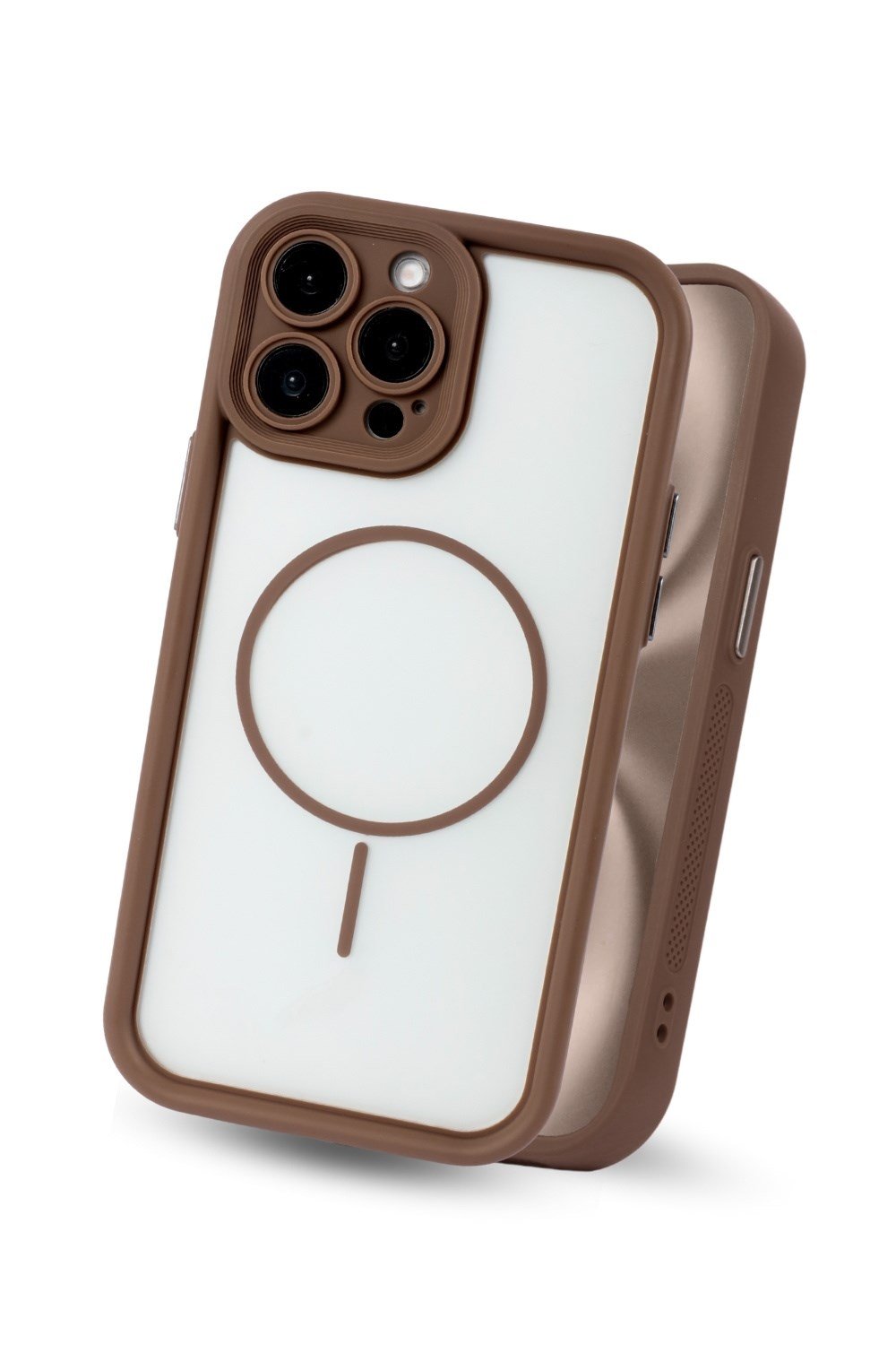 iPhone 14 Pro Max Kılıf – Kamera Korumalı – MagSafe Uyumlu – Haki Renk – Mat Silikon Telefon Kılıfı