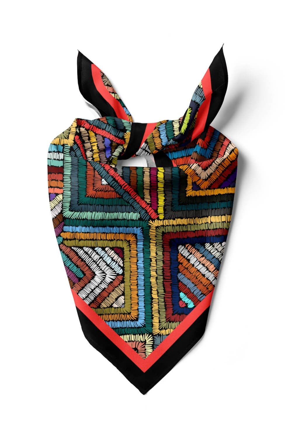 Violla Kadın Çok Renkli Otantik  Desenli 50x50 Bandana HYL DG0788-22