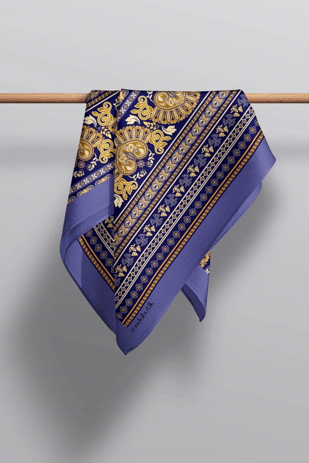 Violla Z71 Kadın Sarı  Sax Şeritler Ve Kalpler  Desenli 50x50 Bandana HYL DG0634-22