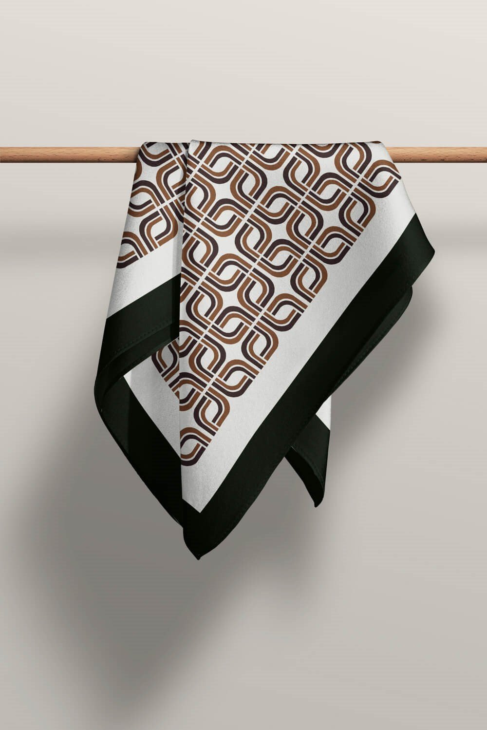 Violla B32 Kadın Gri Geometrik Desenli 50x50 Bandana HYL DG01592-22