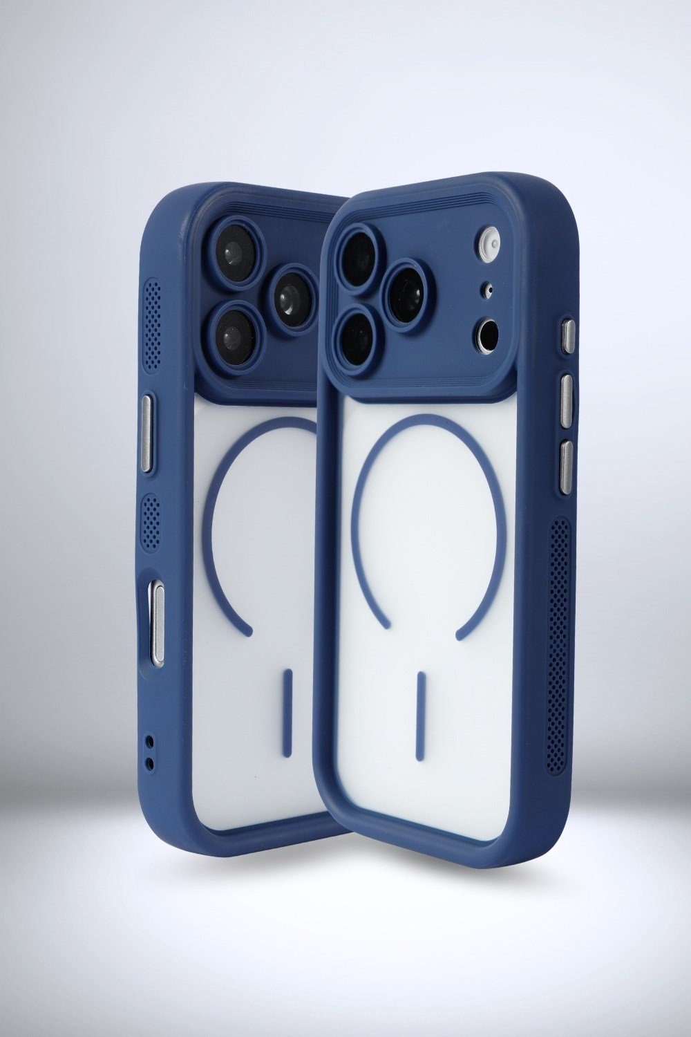 iPhone 17 Pro Max Kılıf – Kamera Korumalı – MagSafe Uyumlu – Lacivert Renk – Mat Silikon Telefon Kılıfı