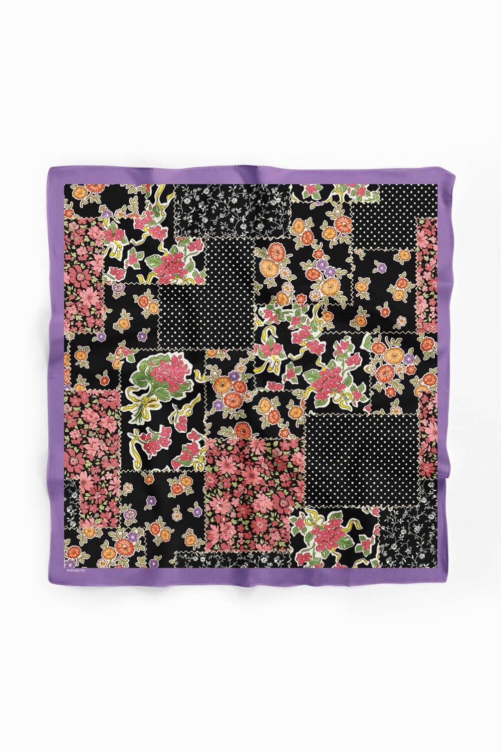 Violla A47 Kadın Patchwork Desenli Bandana 50x50 DG0114-22