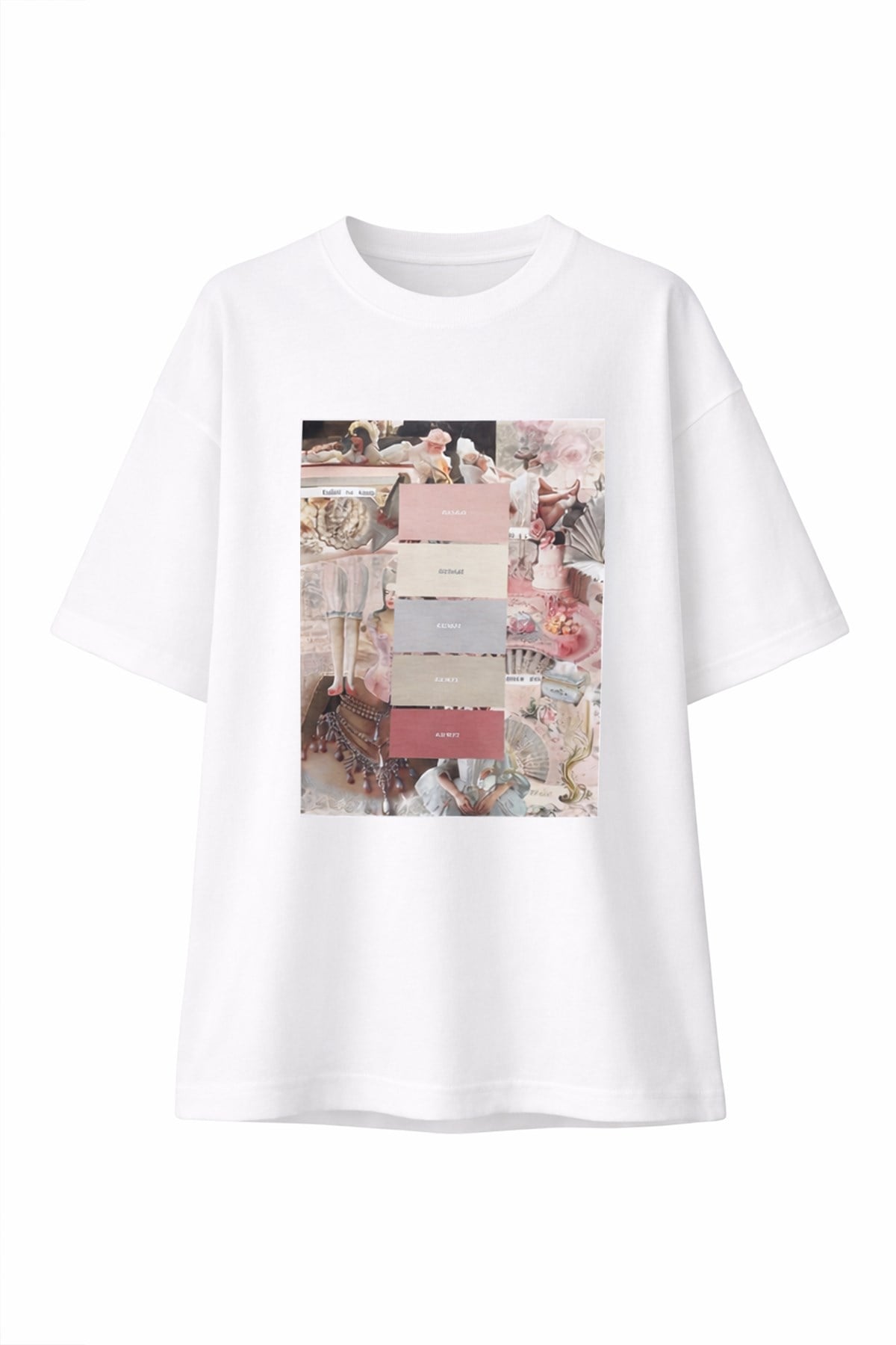 Ekru Amia&Co Marka Baskı Detaylı Kısa Kollu T-Shirt