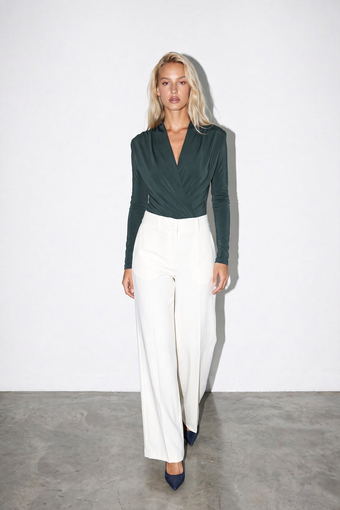 Zümrüt Kruvaze Kapamalı Bodysuit
