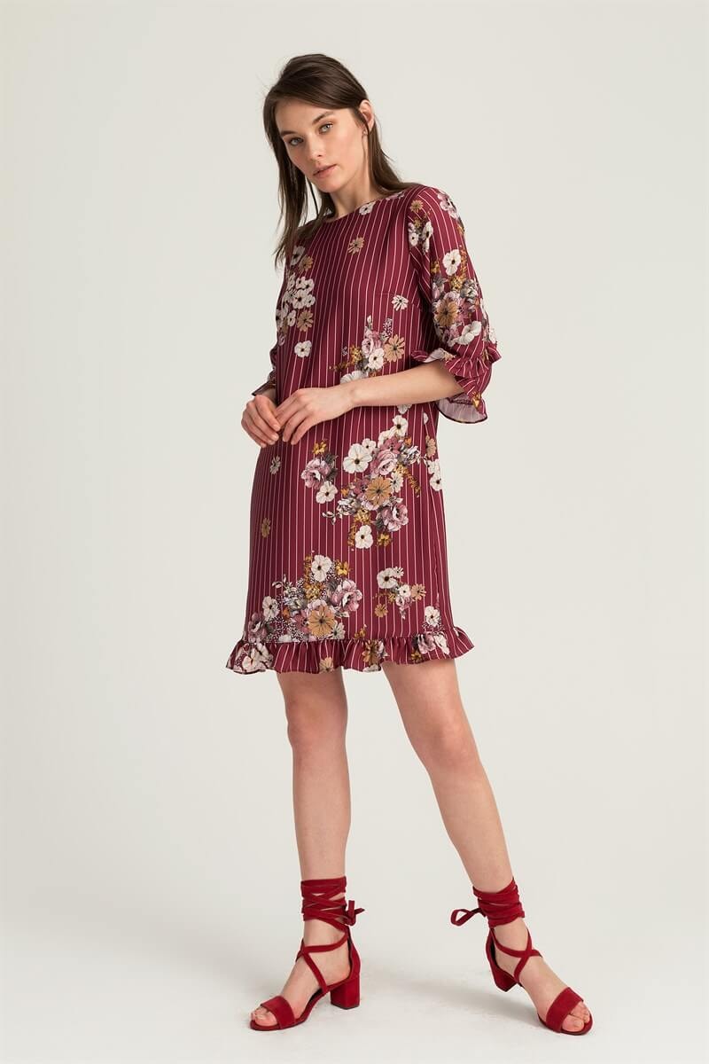 Bordo 18SE145 ELBİSE