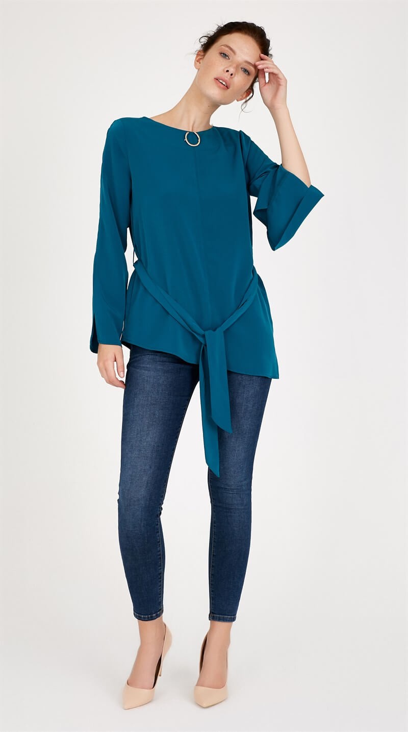 Açık İndigo 19WB115 BLUZ
