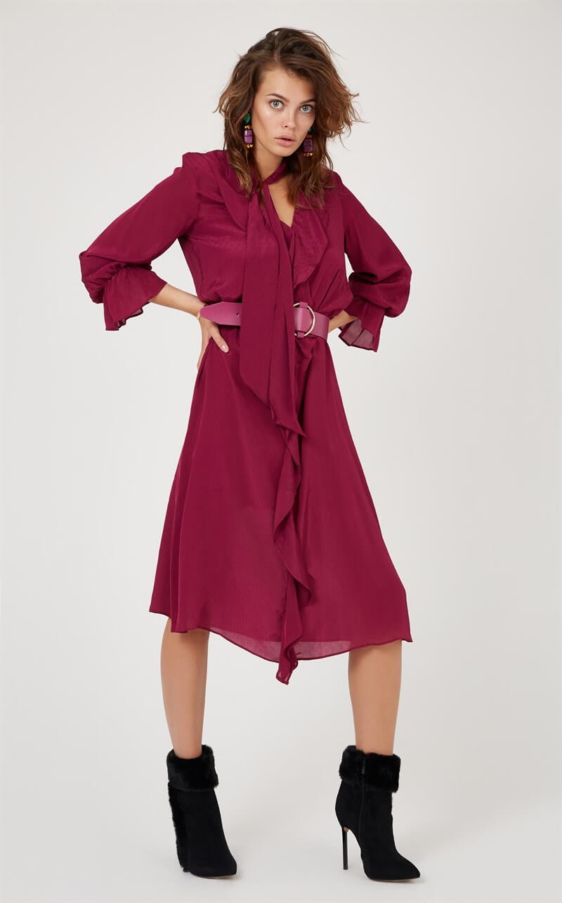 Bordo 19WE038 ELBİSE