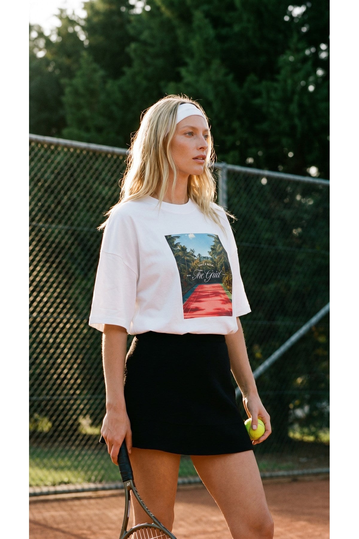 Ekru Amia&Co. Oversize Baskılı Bisiklet Yaka Basic Kısa Kollu Kadın T-Shirt