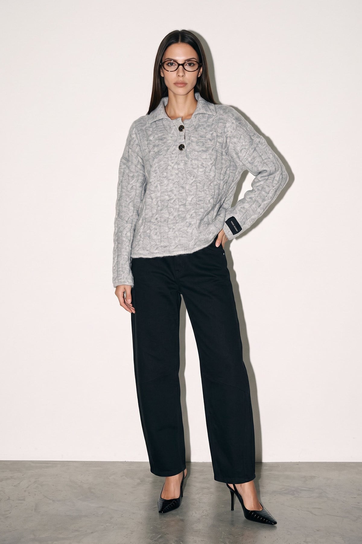 Gri Oversize Triko Kazak